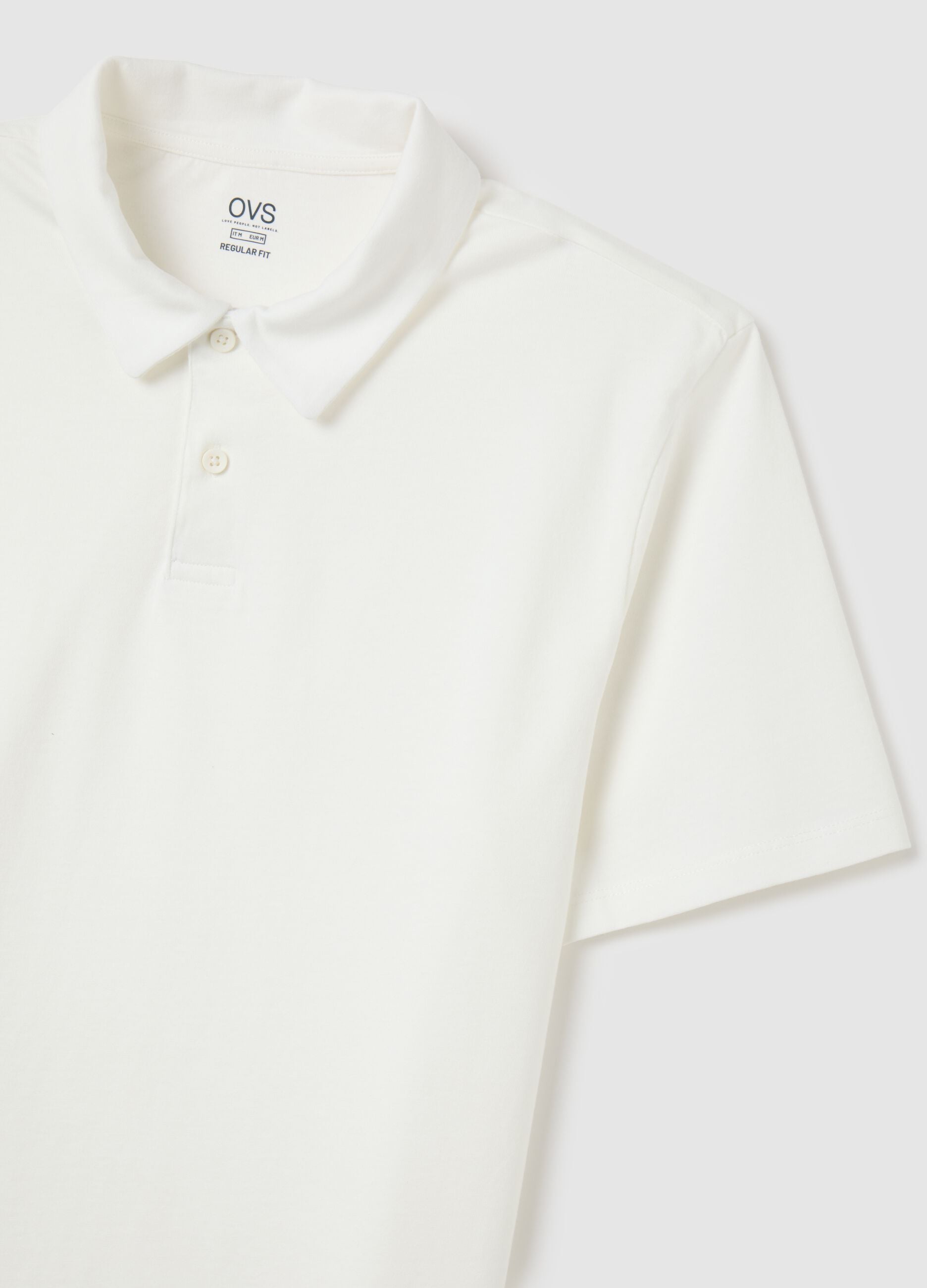 Men&rsquo;s white polo shirt in 100% cotton with regular fit