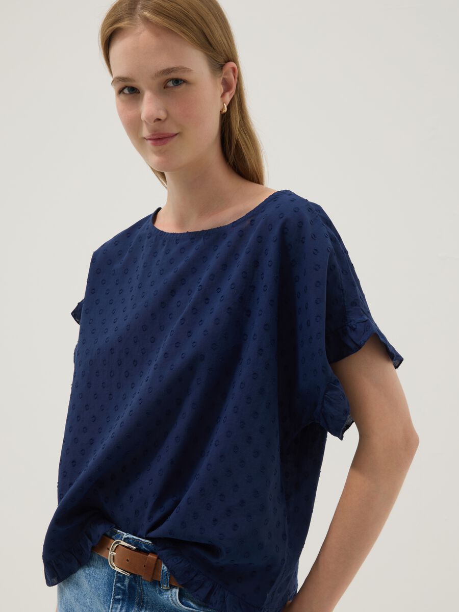 Blue pure cotton blouse_2