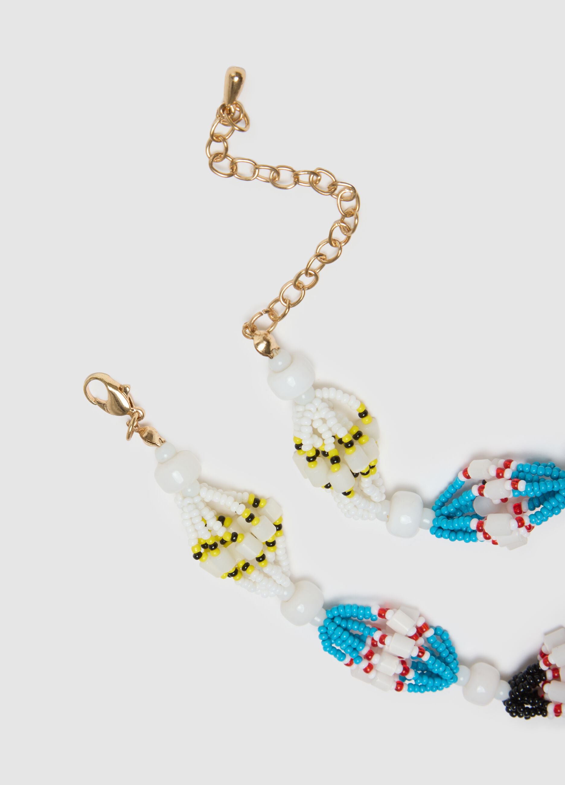 Multicoloured glass necklace with pendant