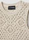 Fitted beige cotton blend mesh vest_6