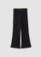 Black organic cotton flared trousers_0
