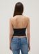Black halterneck top in stretch fabric, regular fit_3