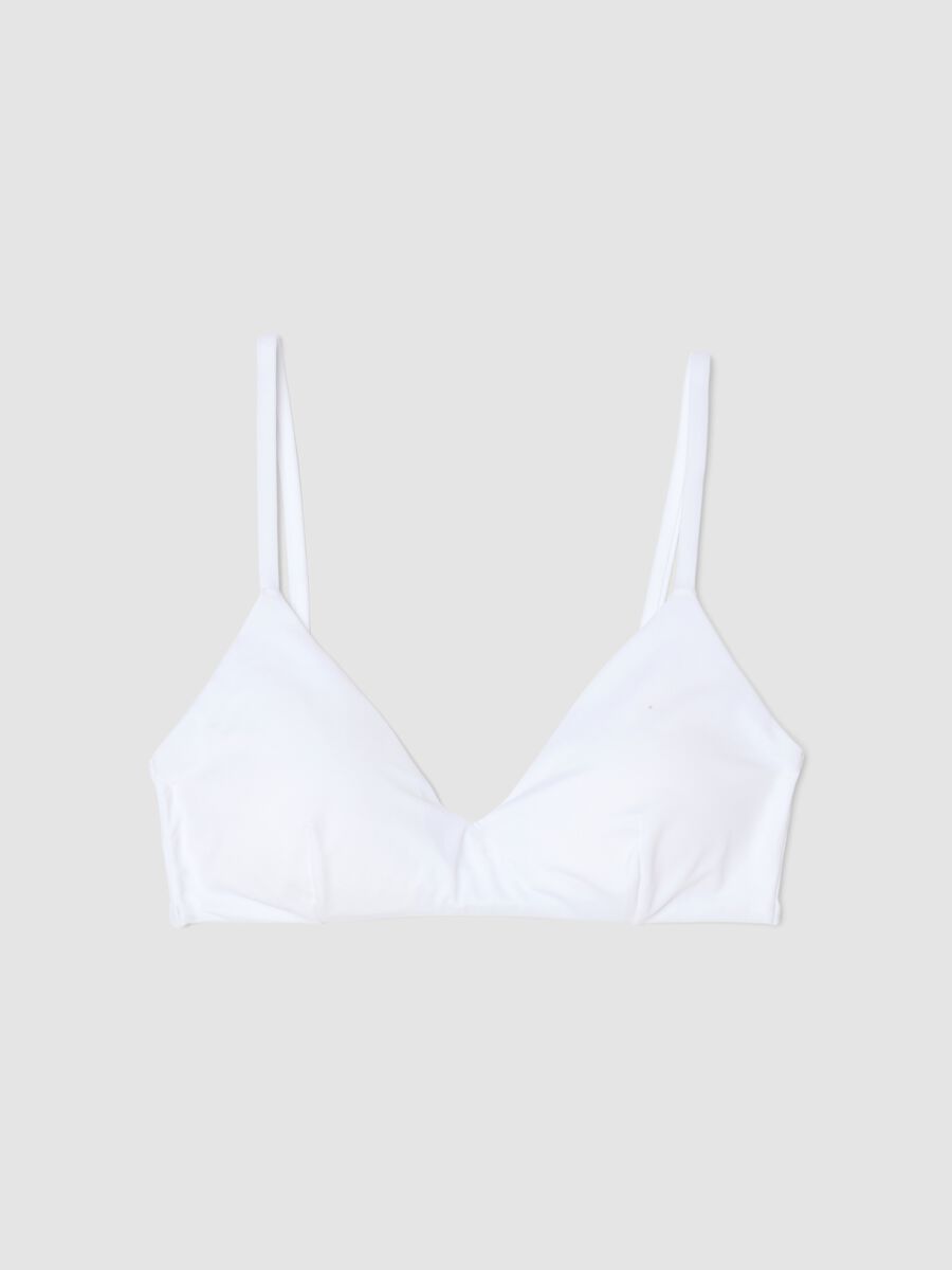 White triangle bikini top in stretch fabric_4