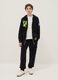 Black pure cotton over fit joggers for boys_0