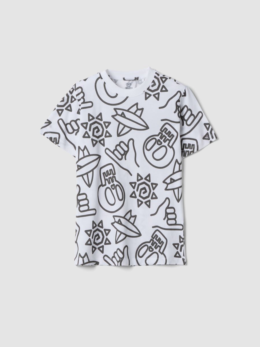 T-shirt bianca in puro cotone a maniche corte_3