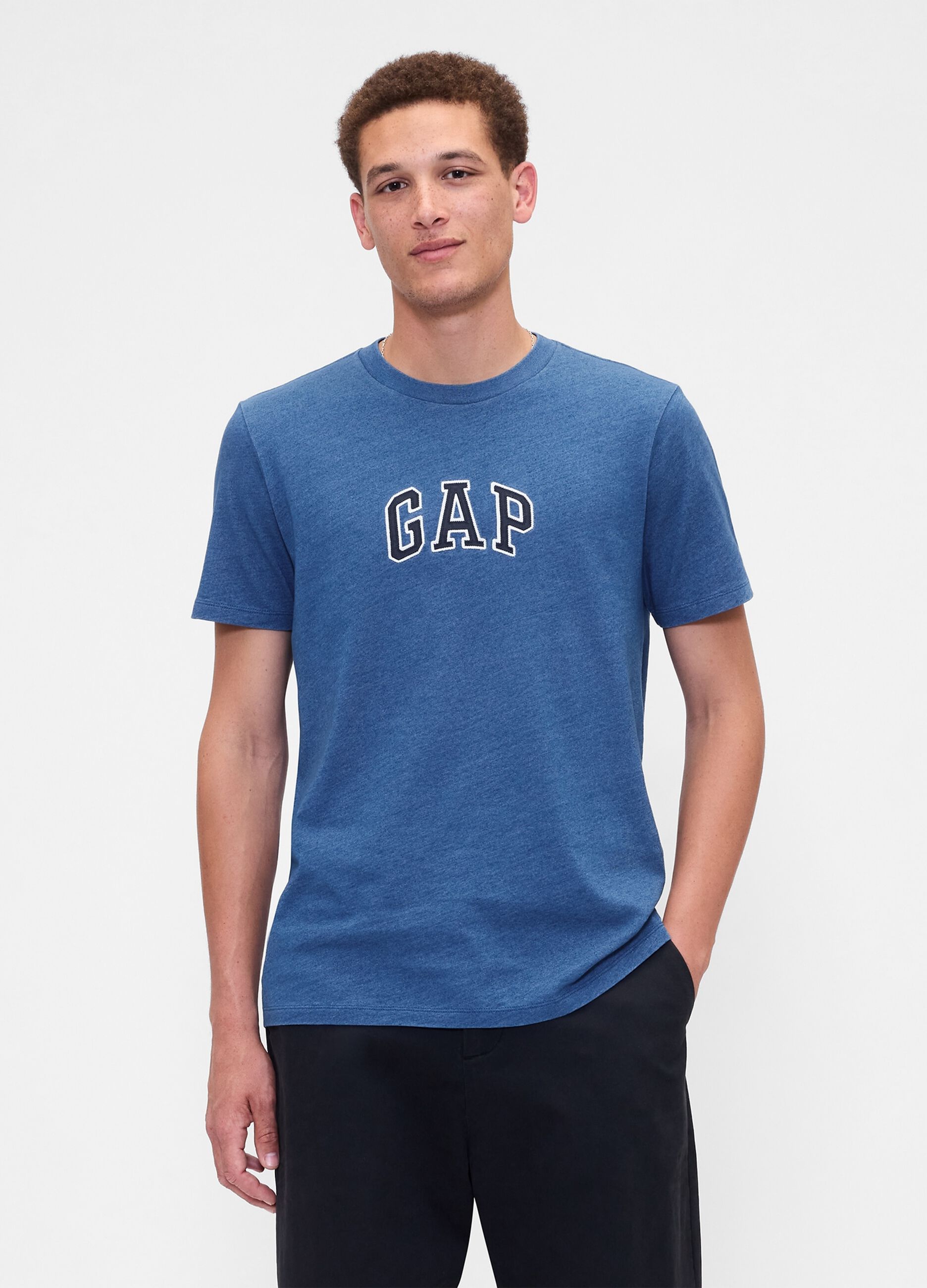 Blue Short Sleeve Cotton T-shirt
