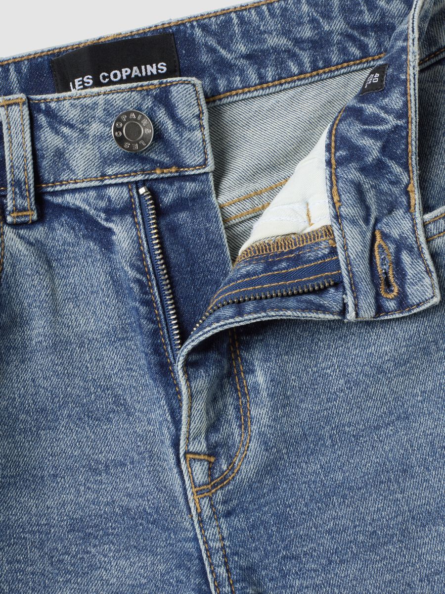 Jeans bootcut azzurri in cotone elasticizzato_5
