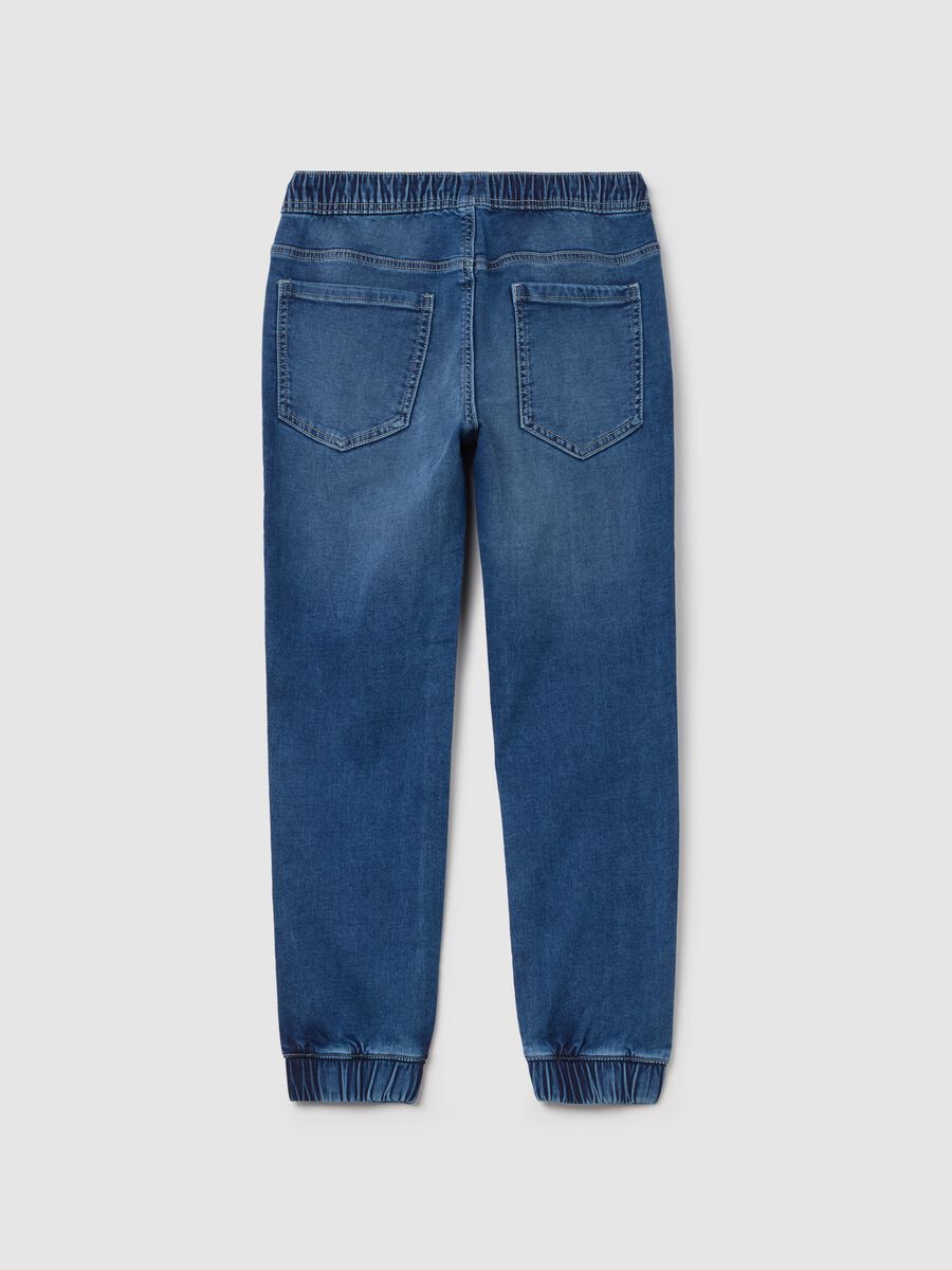 Denim joggers with drawstring_4