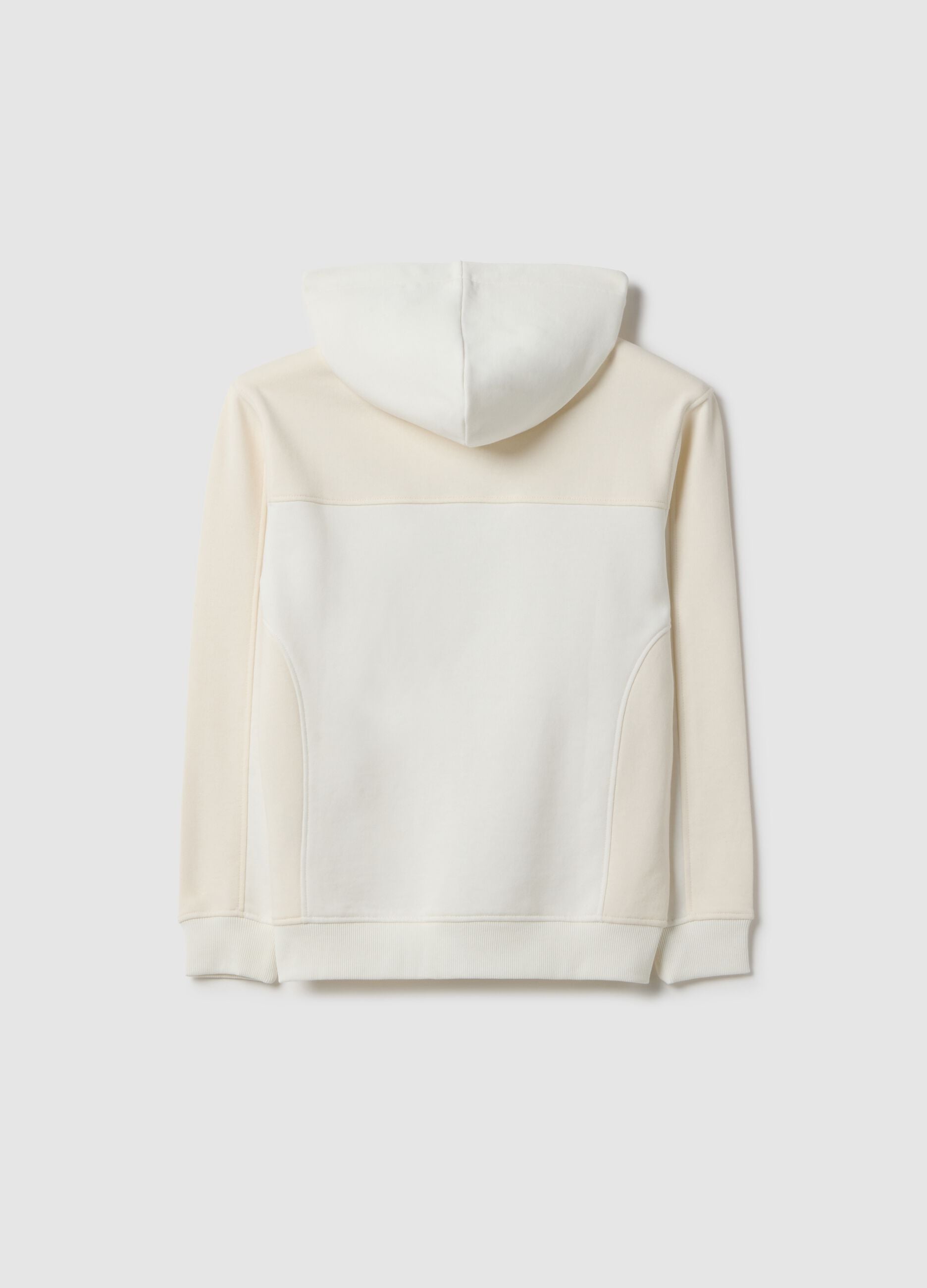 Boys' white pure cotton hoodie relaxed fit