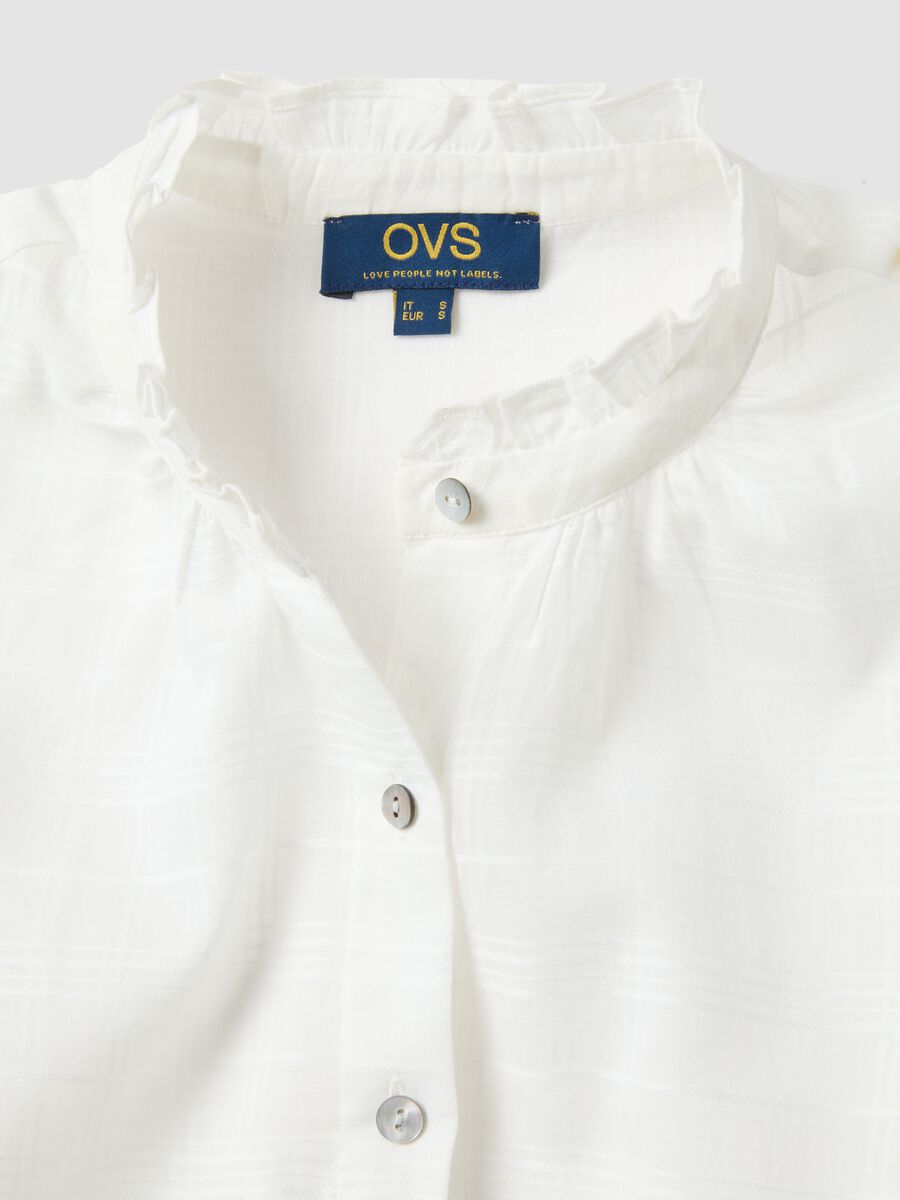 White pure cotton shirt in regular fit with plaid pattern_5