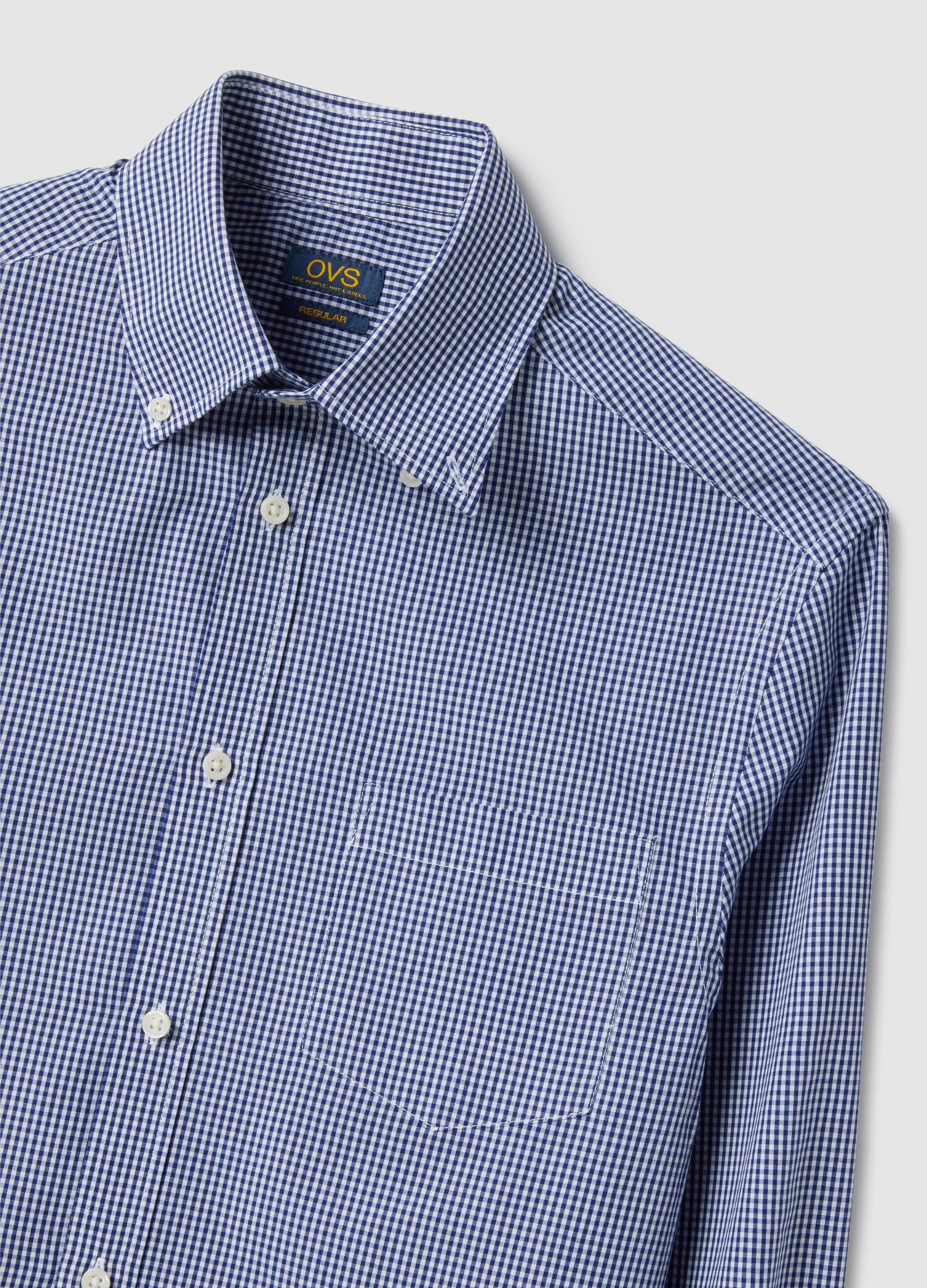Multicolour check shirt in cotton blend regular fit easy iron