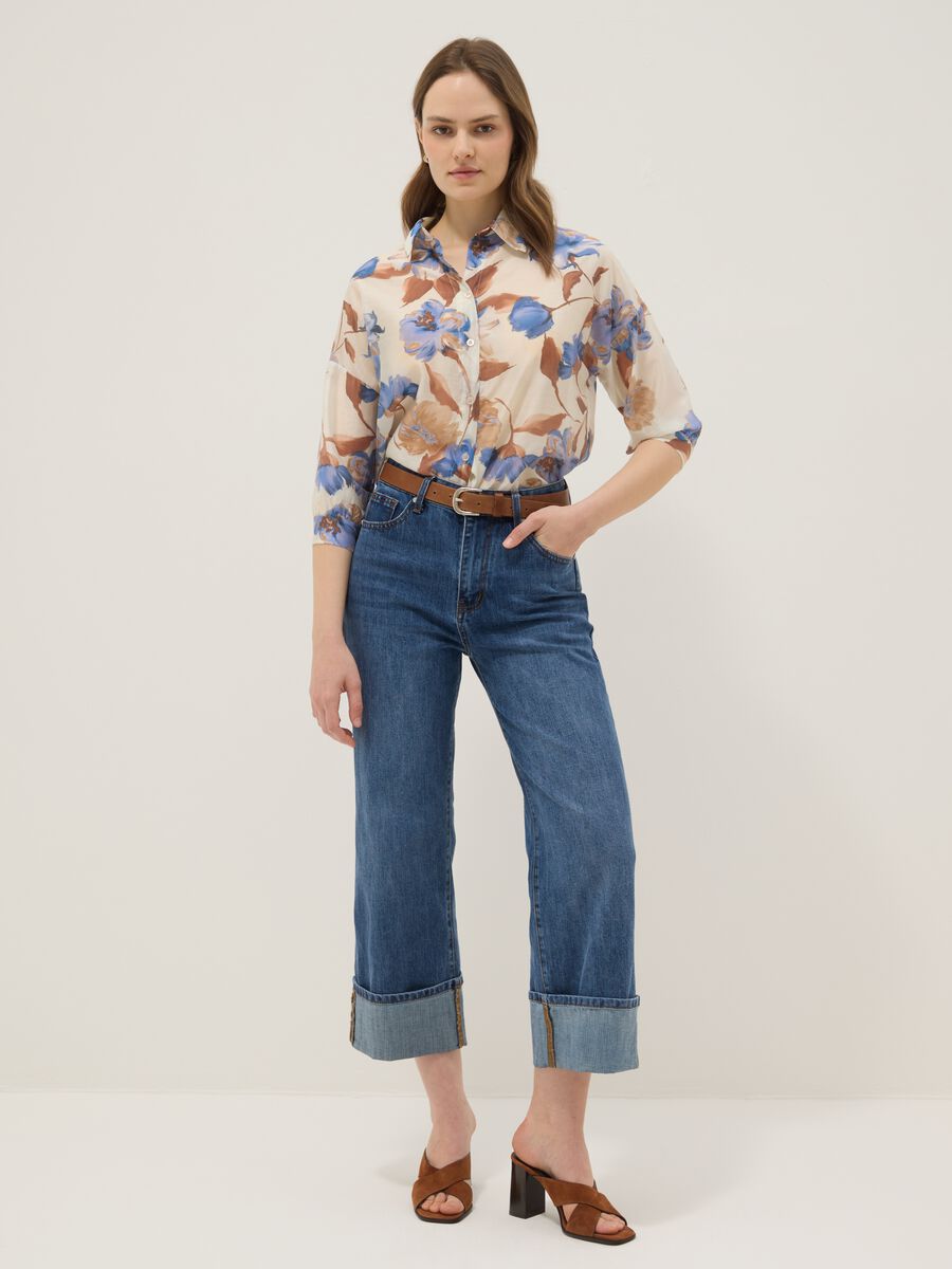 Regular-fit floral print viscose-blend shirt_1