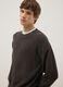 Brown pure cotton oversized sweater_0