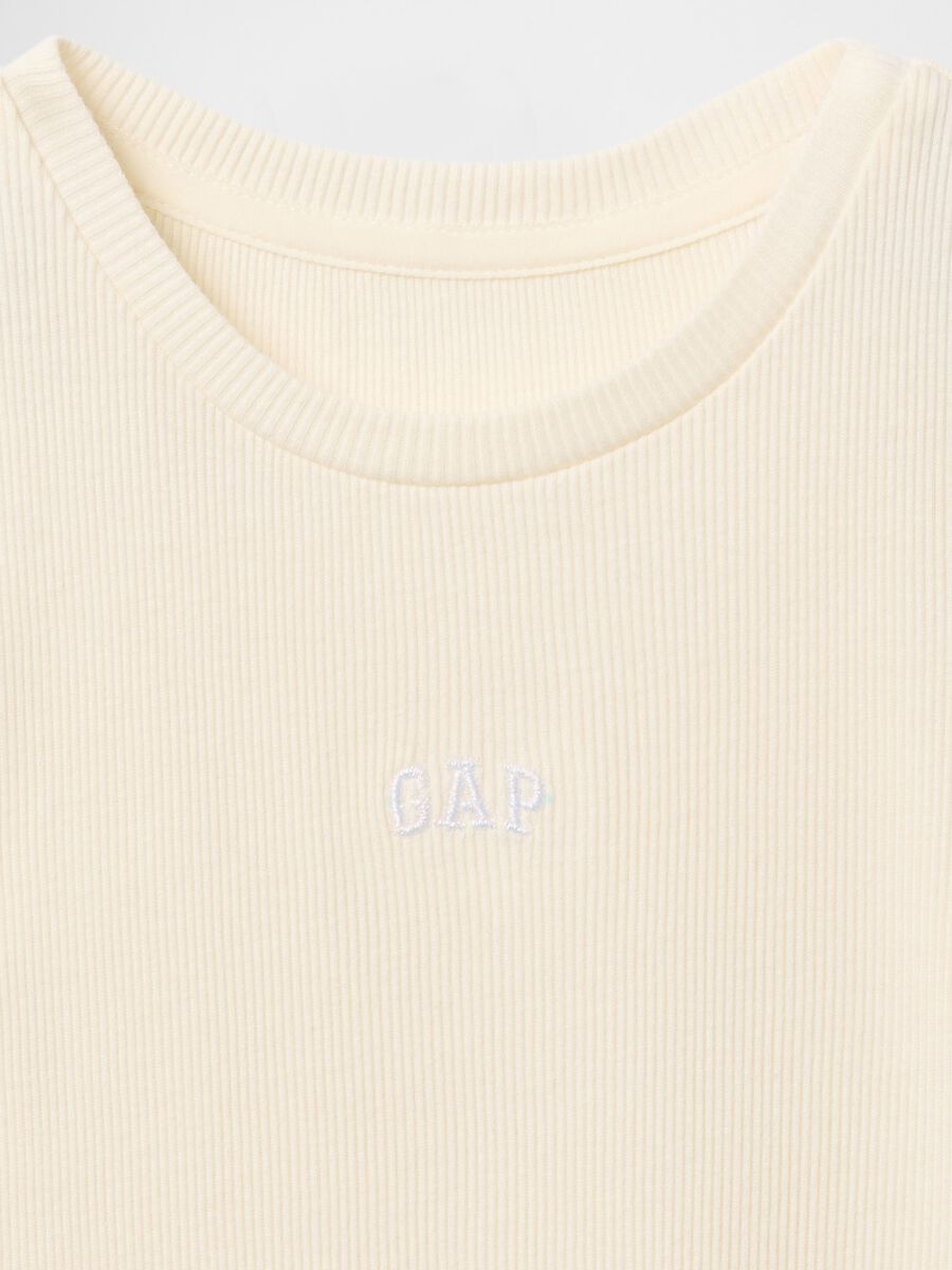 White cotton short sleeve T-shirt GAP Kids_2