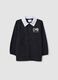 Customisable black school apron for boys with gaming print_0