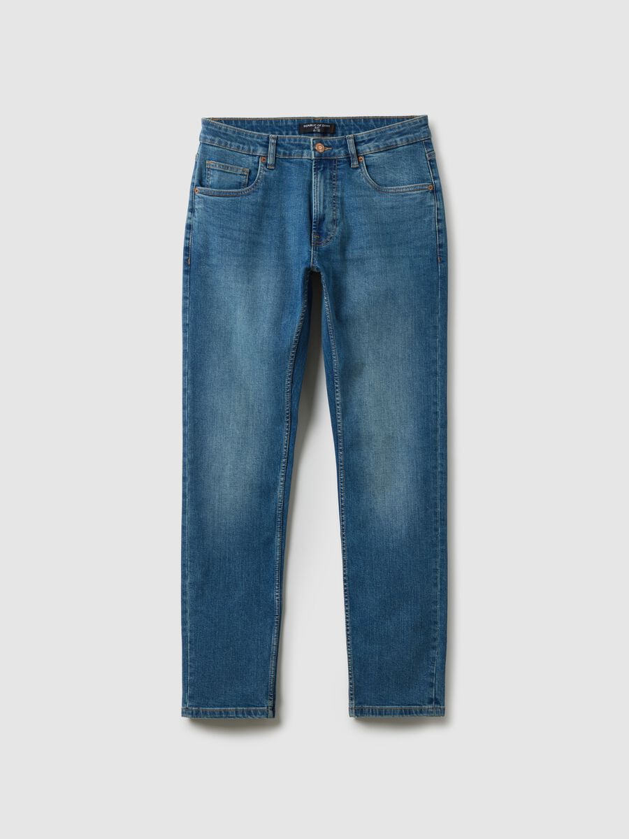 Slim Fit Blue Denim Cotton Jeans_4