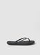 Black flip-flops with embellished straps and braided texture_0