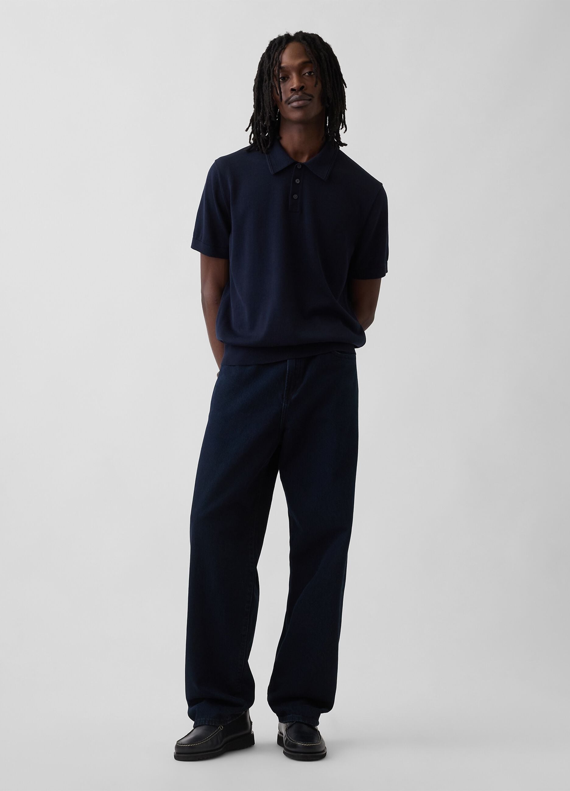 Pure cotton short-sleeve polo shirt