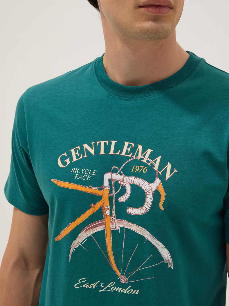 Green short-sleeve pure cotton T-shirt, regular fit_2