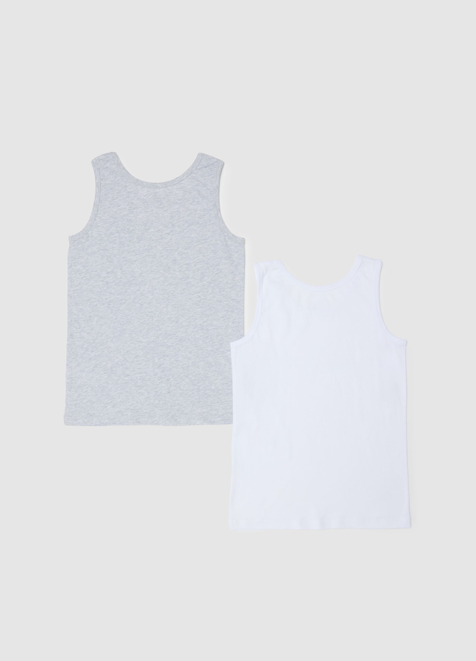 Boys' multi-coloured pure cotton vest twin pack with regular fit