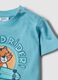 Boys' Regular Fit Sky Blue Pure Cotton T-shirt with Riding Tiger_2