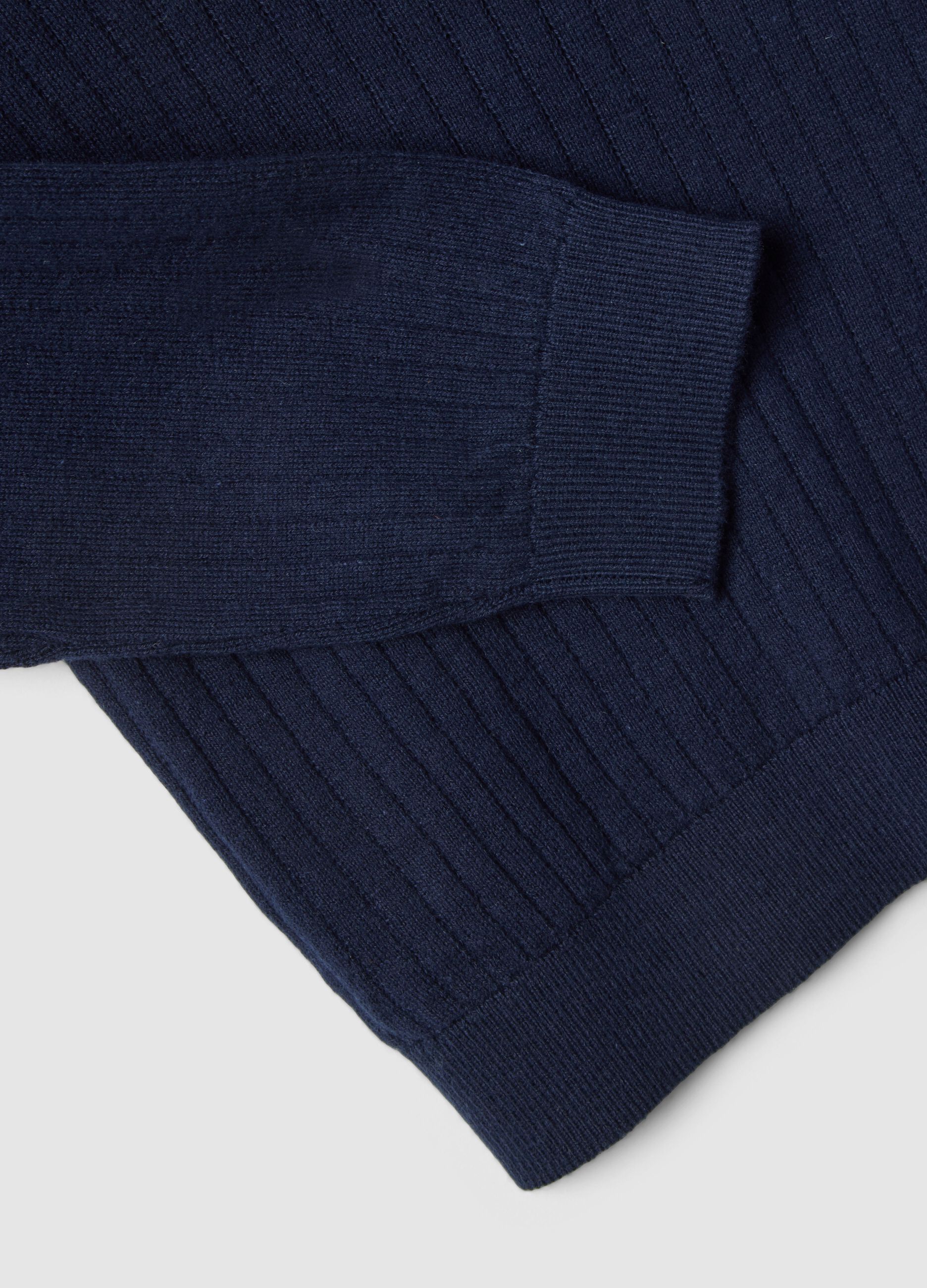 Long sleeve blue pure cotton polo shirt for children regular fit