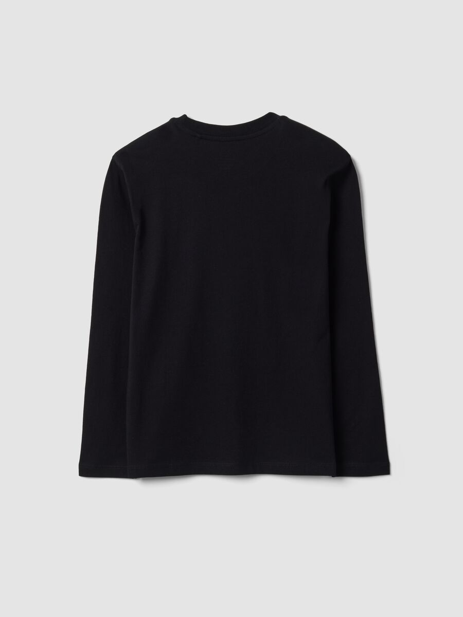 Black organic cotton T-shirt with "Let's get drip" slogan for boys_4