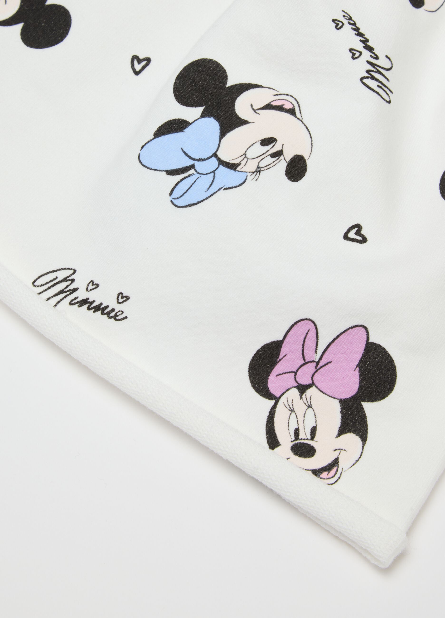 White Disney printed cotton blend beanie hat for girls