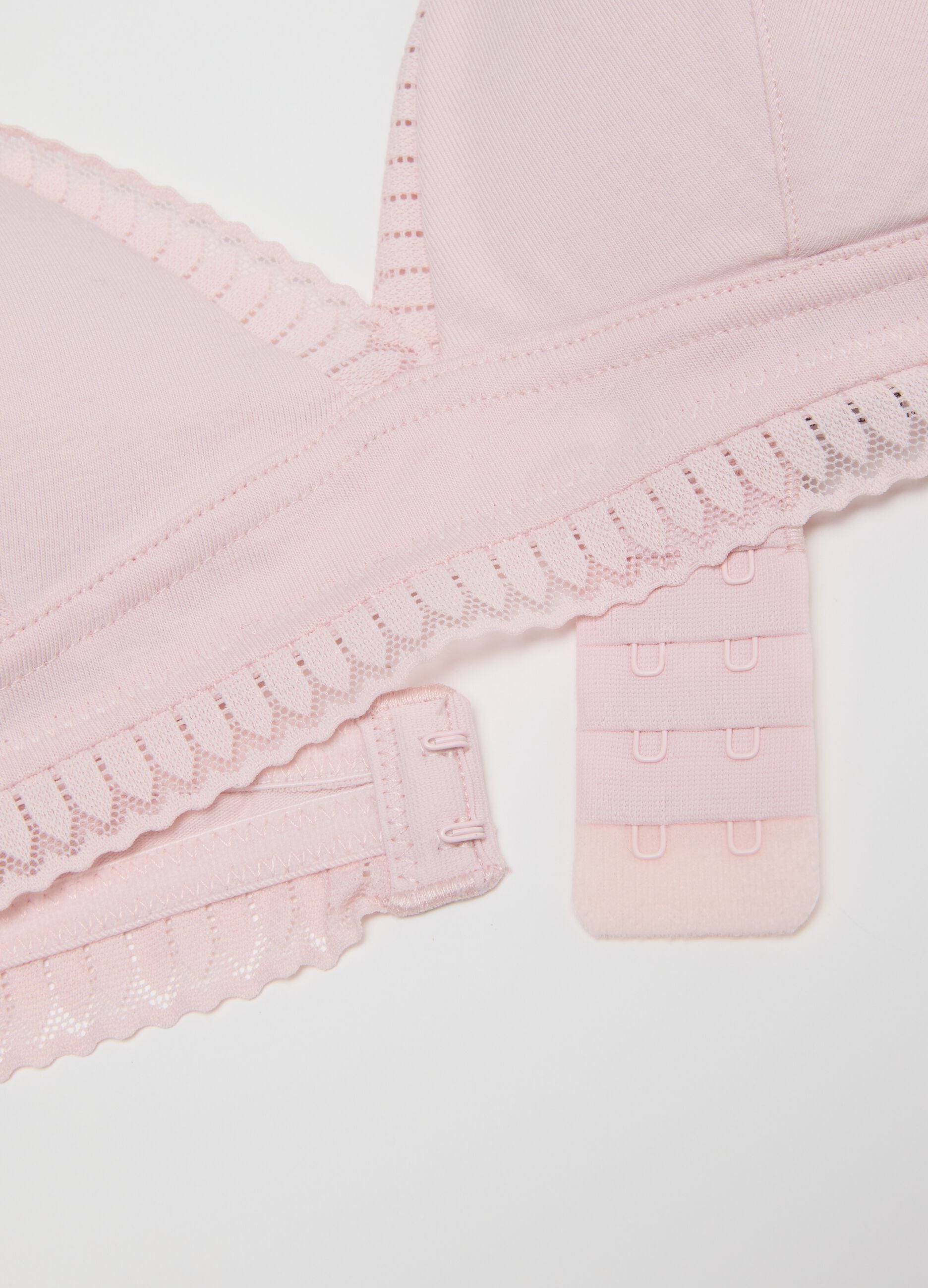 White Stretch Cotton Triangle Bra
