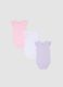 Multicoloured pure cotton baby girl bodysuit tripack with frills_0