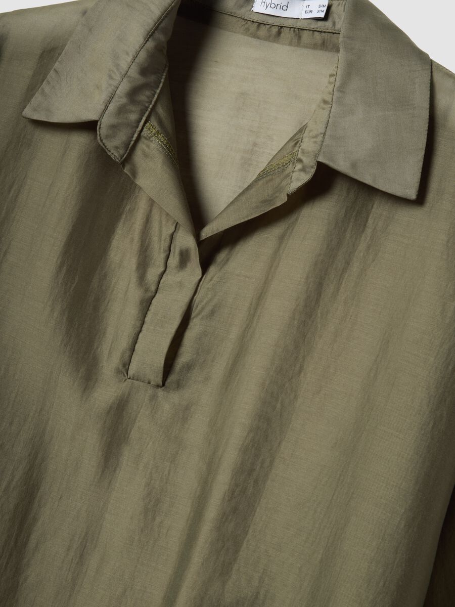 Green long-sleeve viscose-blend blouse, regular fit_5