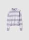 Regular fit girl's multicoloured striped cotton blend jumper_3