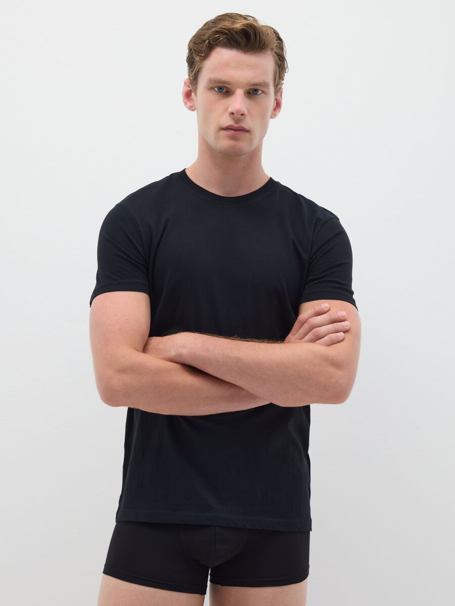 Men's black pure cotton t-shirt_0