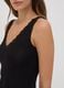 Black stretch viscose vest top with deep V-neck lace trim_2