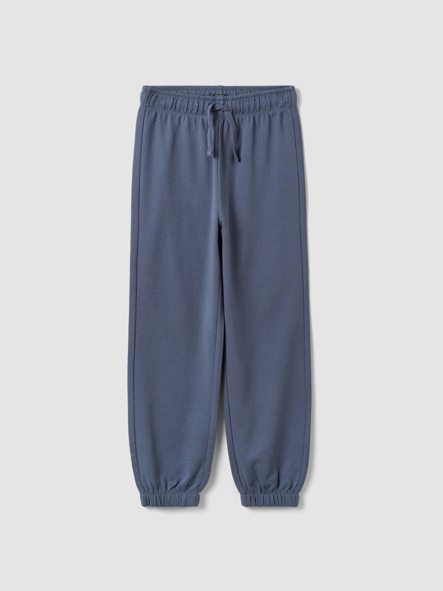 Grey organic cotton jogger trousers for boys, relaxed fit_3