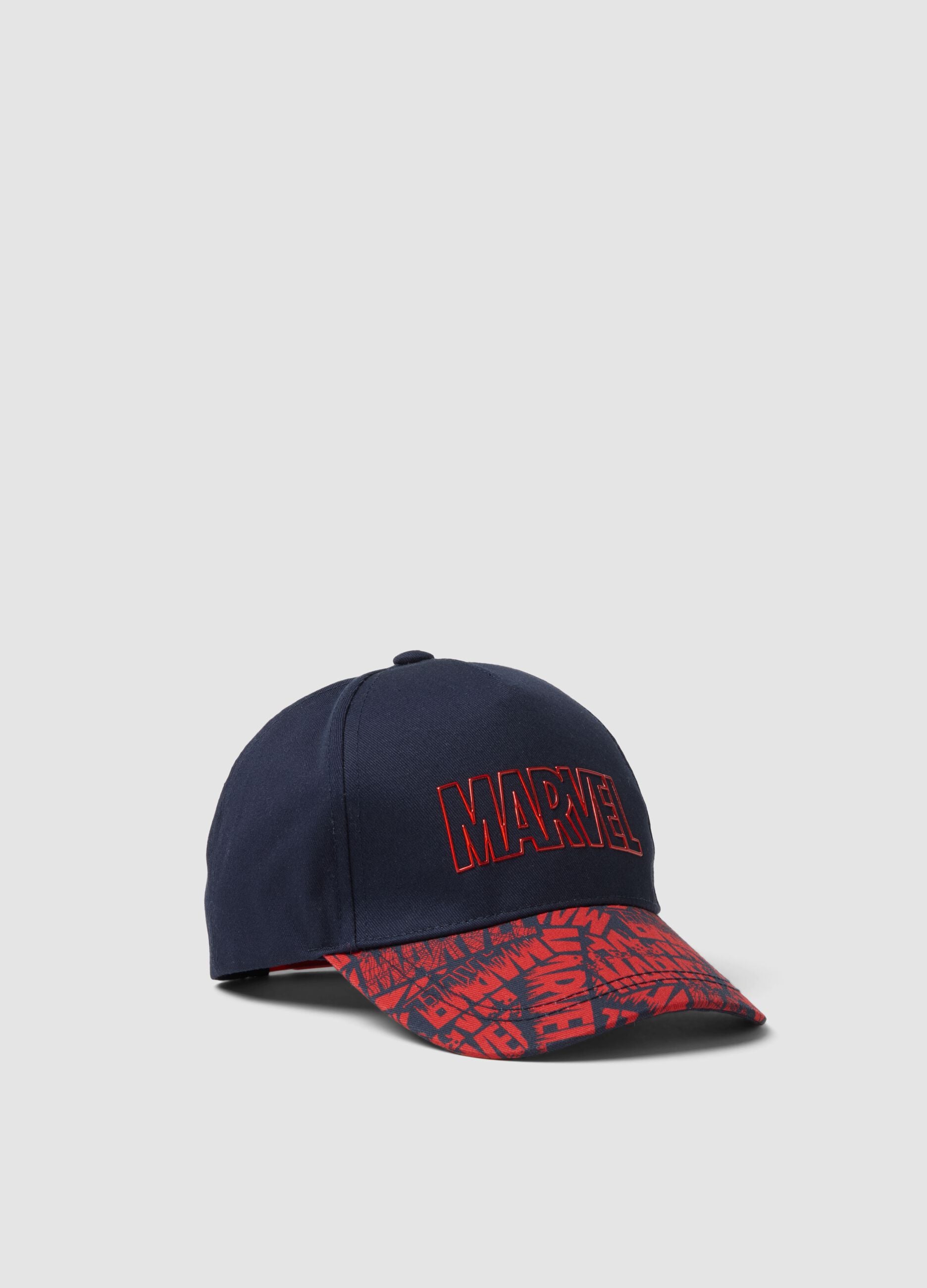 Multicolour pure cotton children's hat with Marvel logo