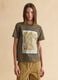 Green pure cotton regular fit T-shirt with floral print_0