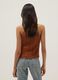 Regular fit orange pure cotton tank top with mesh texture_3
