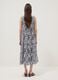 Blue stretch cotton midi dress with all-over print, regular fit_3