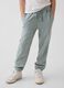Boys' Green Cotton Blend Jogger Trousers Regular Fit_1