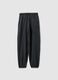Girls' Oversized Fit Grey Pure Cotton Jogger Trousers_4