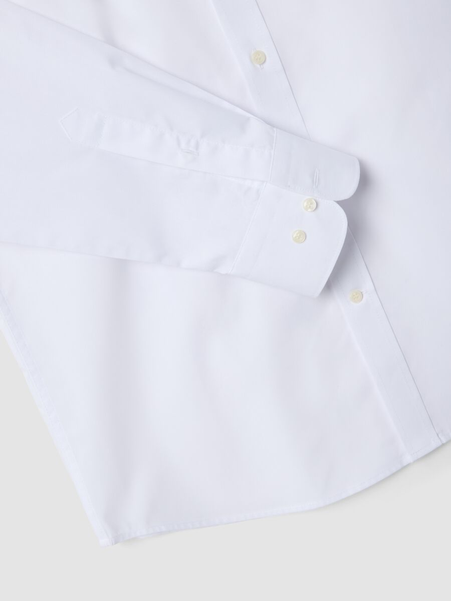 White Slim Fit Long Sleeve Shirt_5