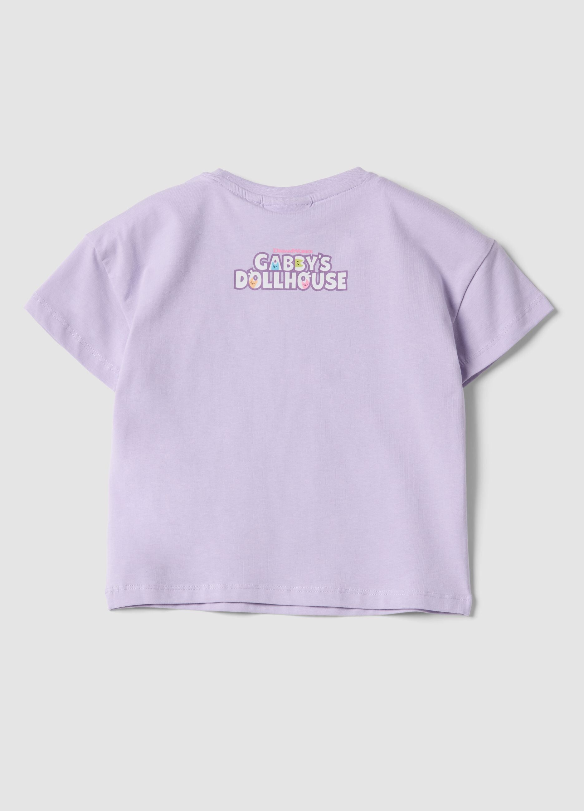 Girls' lilac stretch cotton regular fit t-shirt