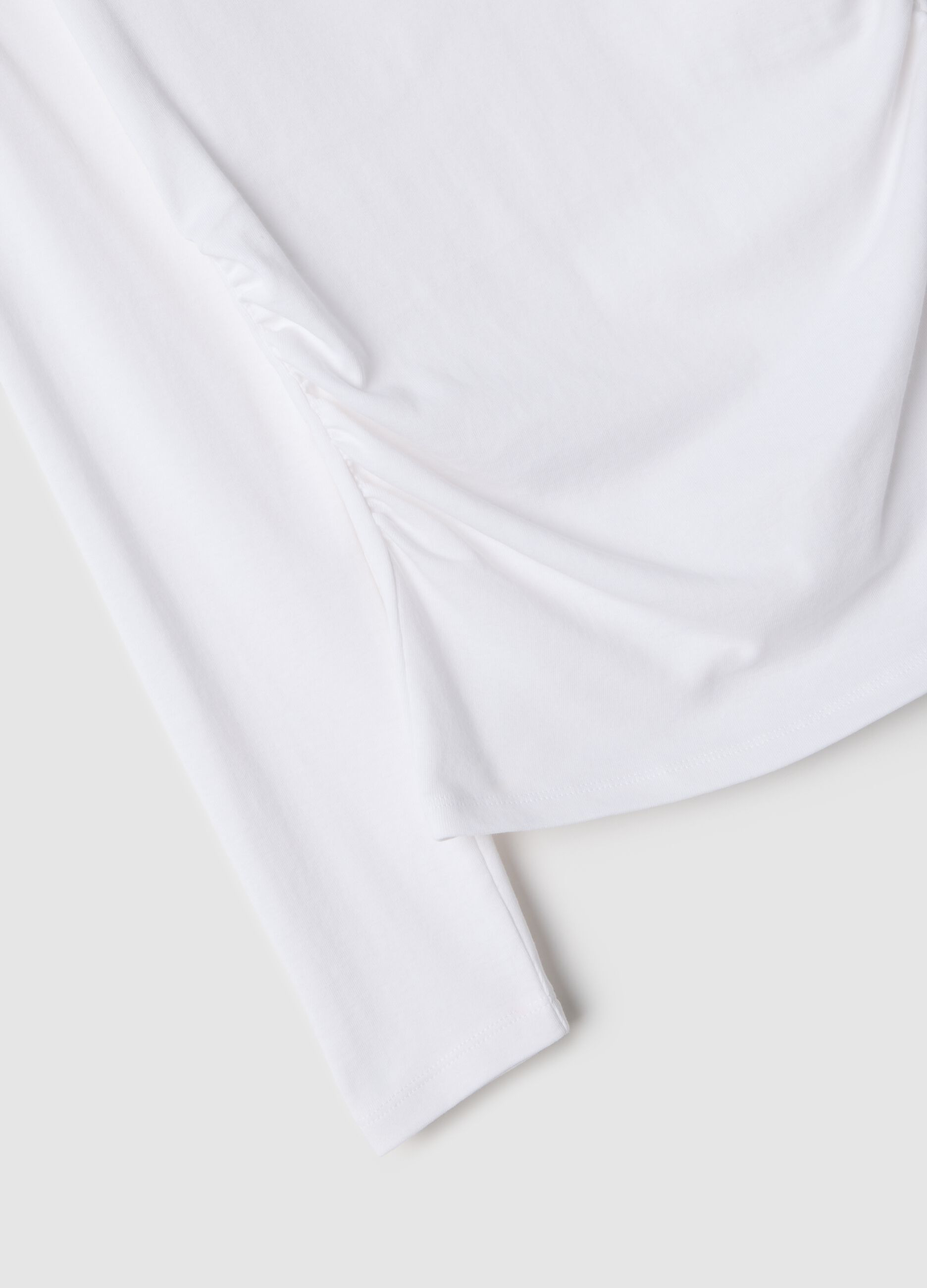 White long sleeve pure cotton regular fit t-shirt