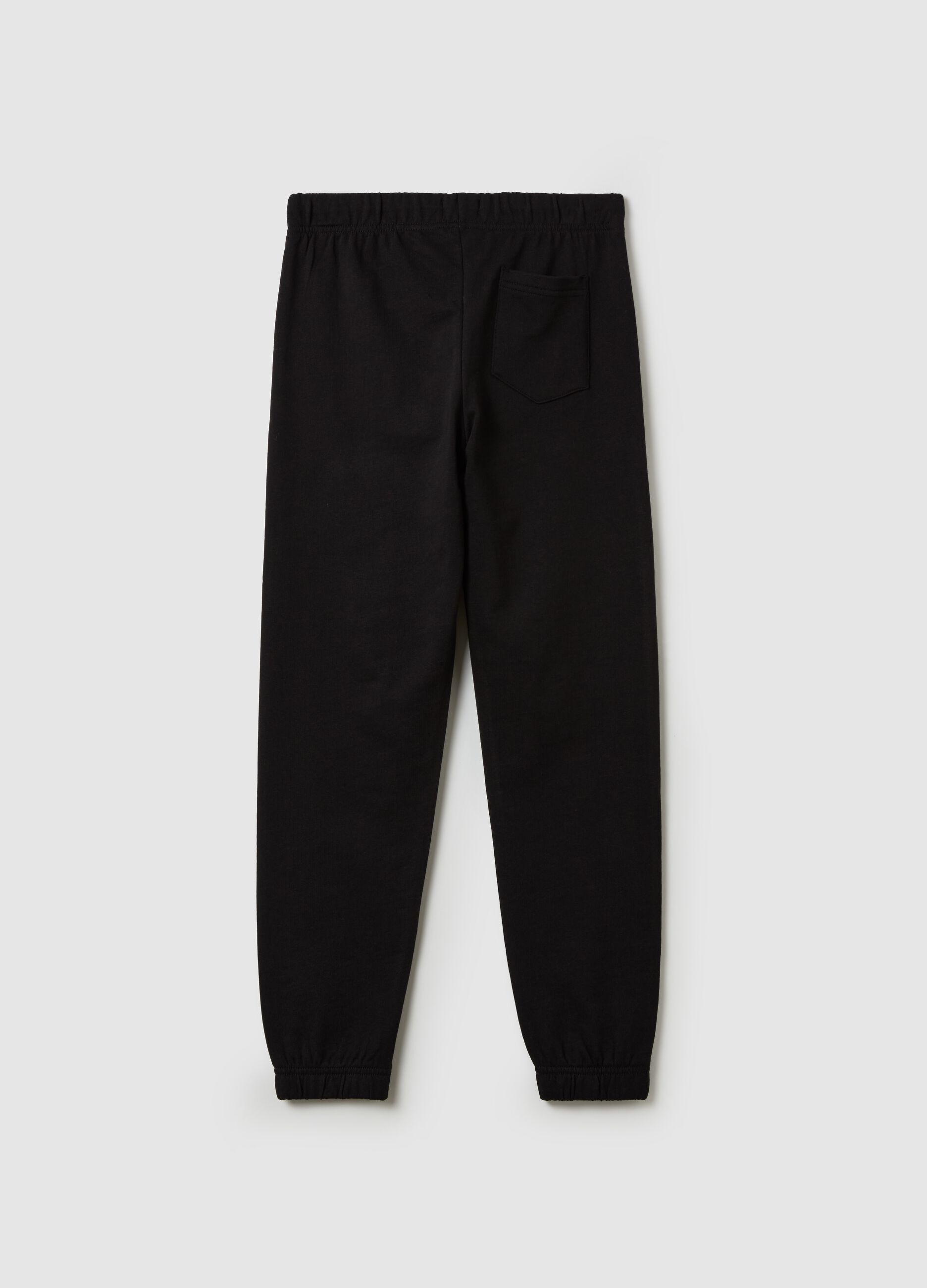 Fleece joggers with drawstring and print