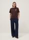 Brown pure cotton short-sleeve regular-fit T-shirt with print_0