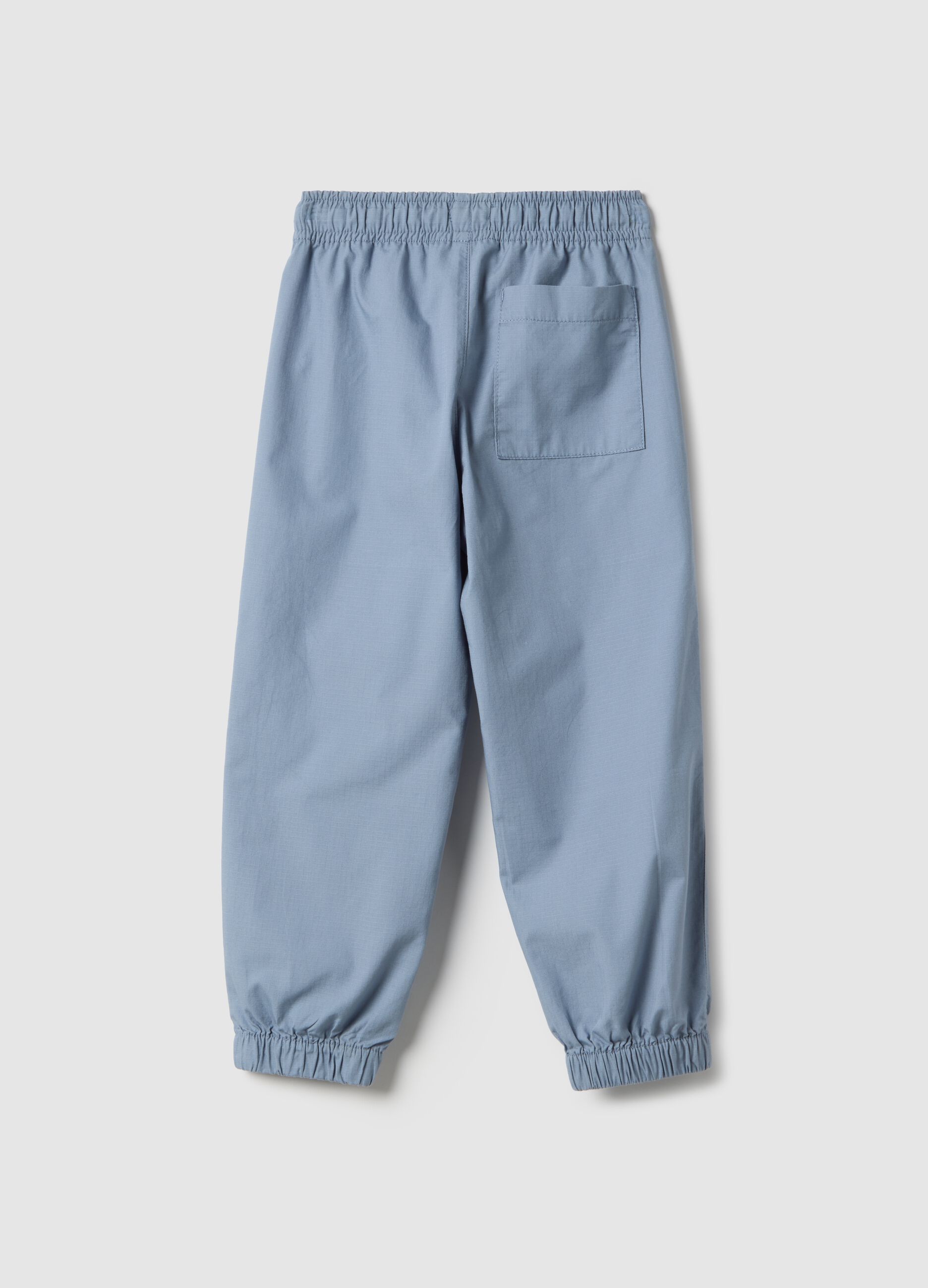 Regular fit azure pure cotton jogger trousers for children
