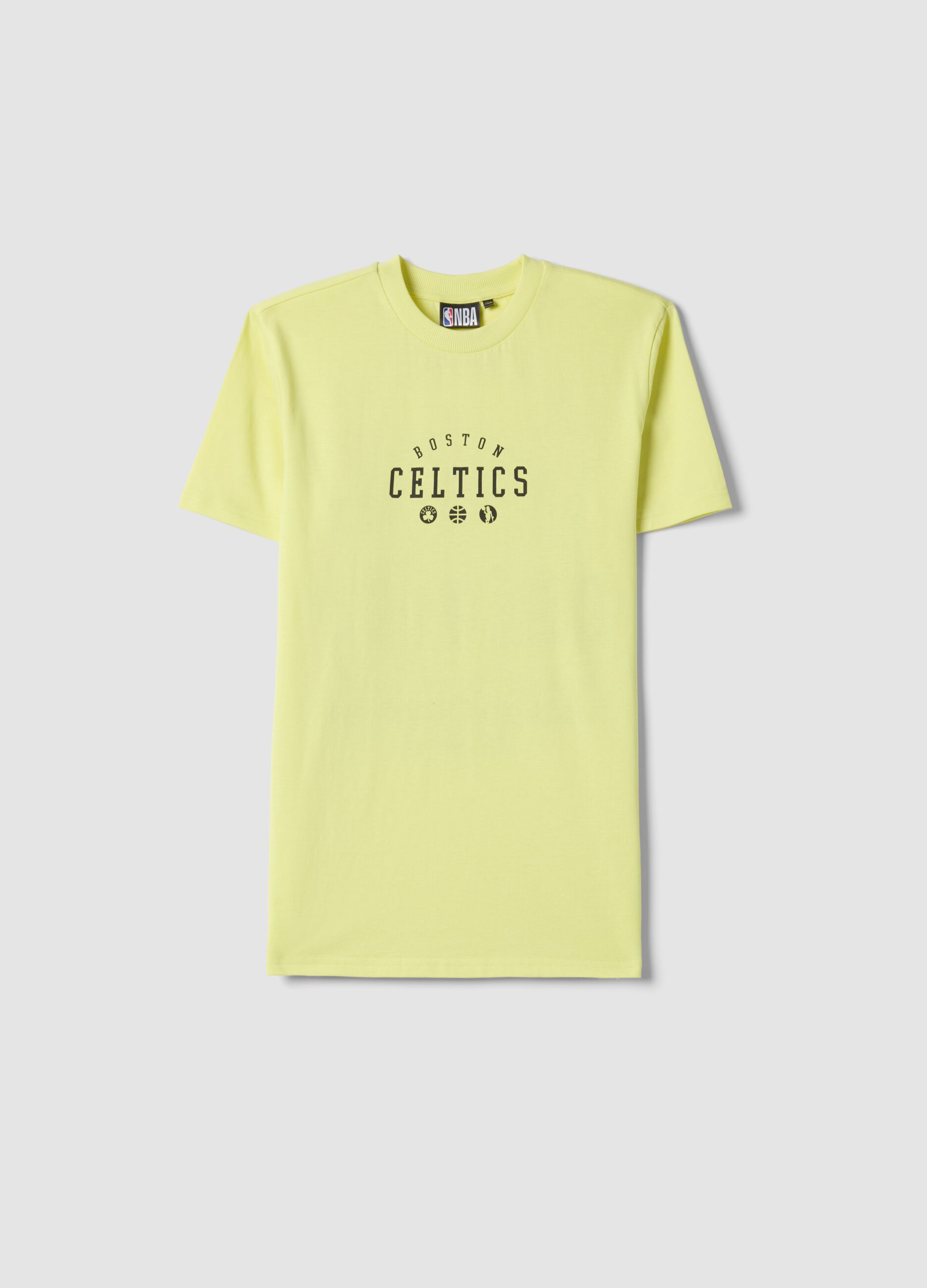 Boys' yellow pure cotton T-shirt relaxed fit Celtics