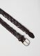 Cintura in vera pelle marrone intrecciata regular fit_1