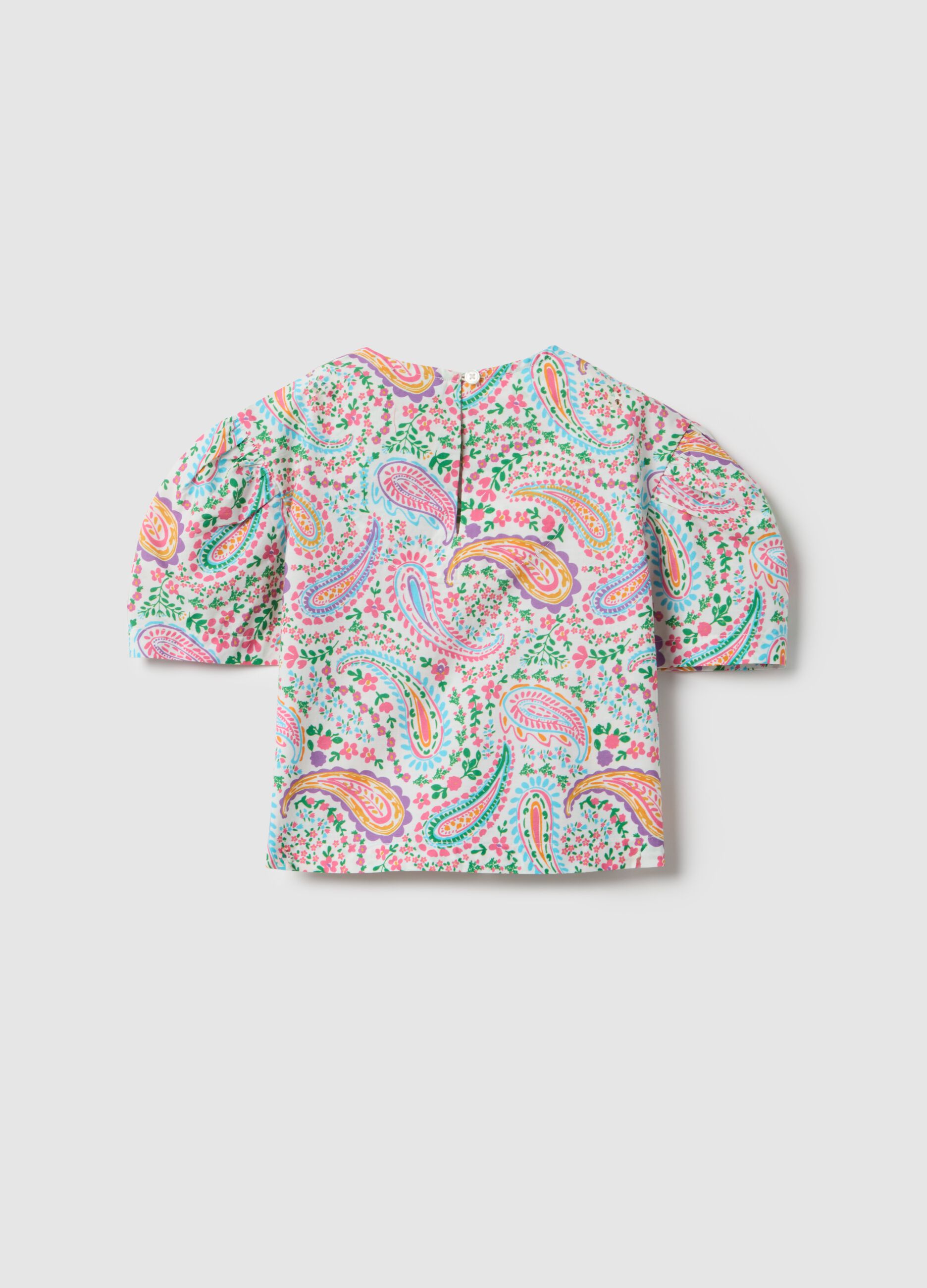 Girls' pure cotton multicolour regular fit shirt with pattern